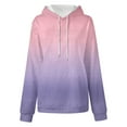 thumbnail image 5 of Tdoqot Womens Hoodies- Pocket Long Sleeve Crewneck Casual Fall Pullover Loose Fit Gradient Activewear for Women Pink Size L, 5 of 5