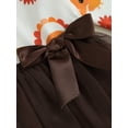 thumbnail image 6 of Toddler Baby Girls Thanksgiving Day Dress, PumpkinTurkey Print Tulle Patchwork Long Sleeve A-Line Dress with Bowknot, 6 of 7