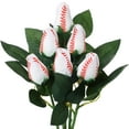 thumbnail image 2 of Leather Sports Rose Bouquet - Baseball, Football, Soccer, Volleyball Artificial Flower for Graduation, Wedding & Mother's Day, Unique Gift for Female Athlete & Sports Mom,1pc, 2 of 7
