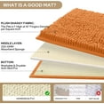 thumbnail image 4 of 3 Pieces Bathroom Rugs, Ultra Soft Non Slip Absorbent Chenille Toilet Bath Mat Set (Orange), 4 of 6
