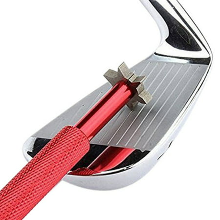 Groove Sharpener with 6 Heads - Golf Club Groove Sharpener Re-Grooving Tool and Cleaner for All Irons Pitching Sand Lob Gap and Approach Wedges and Utility