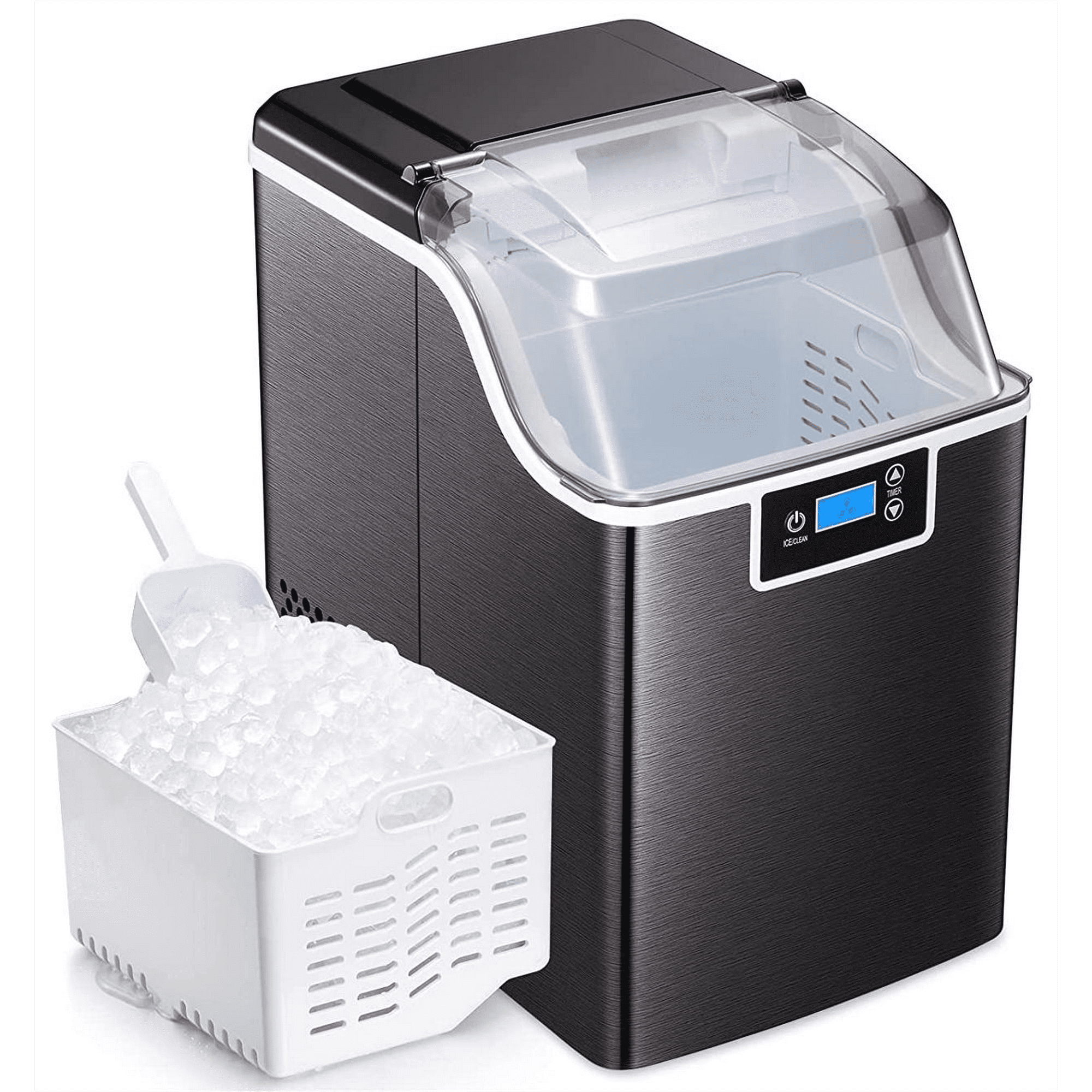 Kismile Ice Machine with Soft & Chewable Ice, Automatic 44lbs in 24
