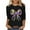 Black, variant on Cadancy Mardi Gras Shirt for Women 3/4 Sleeve Bownot Graphic Crewneck Pullover Tops Loose Fit Holiday Casual Carnival Party Tunic Blouse Trendy Outfits