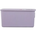 thumbnail image 2 of Superio 5L Small Lilac Ribbed Storage Bin with Lid, Plastic (2 Pack), 2 of 7