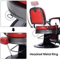 thumbnail image 3 of BarberPub Heavy Duty Vintage Barber Chair All Purpose Hydraulic Recline Salon Beauty Spa Red 3850, 3 of 7
