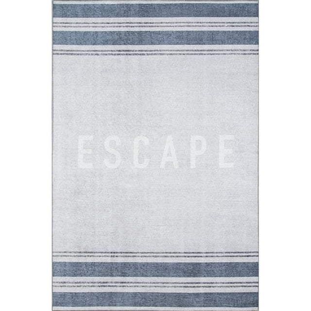 Momeni DISTRDIS-4BLU5076 Novogratz District Collection Escape Area Rug, 5 ft. x 7 ft. 6 in. - Blue
