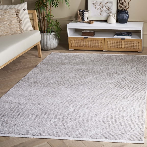 Safavieh Mila Deforrest Distressed Polyester Area Rug, Gray/Ivory, 8' x 10'