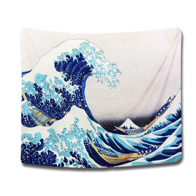 Tapiz para colgar en la pared, tapiz de fondo estético para dormitorio, con pintura de paisaje, decoración artística para el hogar, 150x200cm seitruly HA008339-02