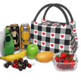 thumbnail image 3 of Yiaed Heart Black Buffalo Plaid Gingham Print Lunch box lunch bag Portable Insulated Lunch Box for Women Men Cooler Tote Bag with Front Pocket for Work Picnic Travel, 3 of 6