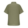 thumbnail image 5 of USNSM (M-5XL) Mens Linen Shirts Short Sleeve Button Down Shirts Wrinkle Free Casual Vacation Beach Big and Tall Summer Tops Green S, 5 of 5