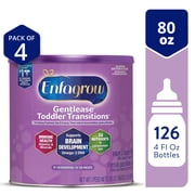 Enfagrow Gentlease Toddler Transitions Gentle Baby Formula Milk Powder, For Easing Fussiness, Gas & Crying, Omega-3 DHA, Iron, Powder Can, 20 Oz (Pack of 4)