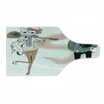 thumbnail image 1 of Indie Cutting Board, Urban Cat Dog Characters Musician Guitarist Intellectual Boy Girl, Decorative Tempered Glass Cutting and Serving Board, Wine Bottle Shape, Slate Blue Pale Pink, by Ambesonne, 1 of 1