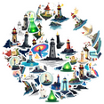 thumbnail image 2 of cartoon Lighthouse Stickers, Waterproof Lighthouse Sticker for Water Bottle Laptop Phone Cases Planner Skateboard Luggage Helmet Party Favor Decor, Ideal for Adults Teens Teacher Rewards, 2 of 9