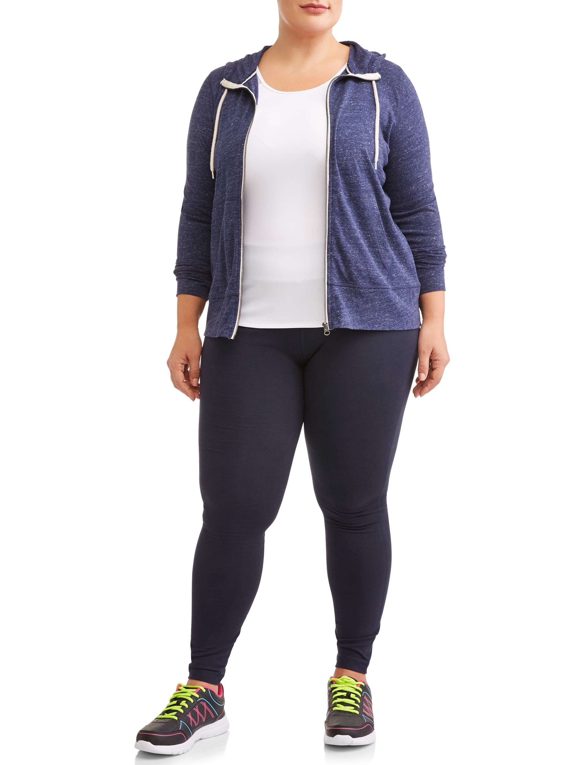 Athletic Works Women's and Women's Plus Stretch Cotton Blend Ankle Leggings with Side Pockets