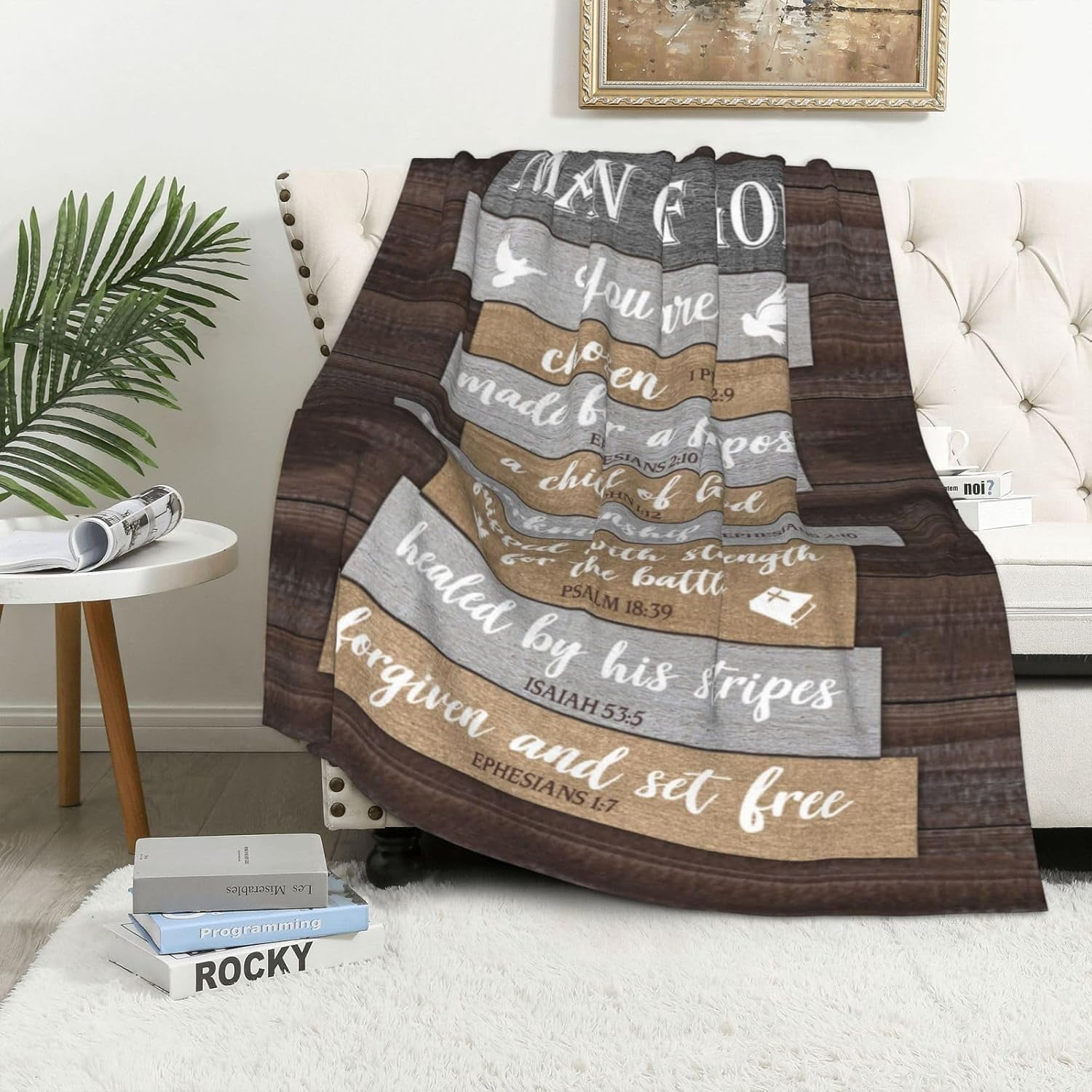 puekrtoa Christian Gifts for Men, Christian Dad Gift Blanket 60"x50", Religious Gifts for Men, Catholic Gifts, Spiritual Inspirational Bible Gifts, Birthday Encouragement Baptism Gift, Man of God