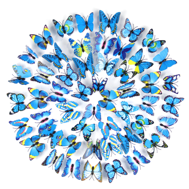 200 Uds. Pegatinas de pared de mariposas 3D, calcomanías decorativas DIY, recortes de pared, manualidades extraíbles para habitación, decoraciones de fiesta de flores de boda
