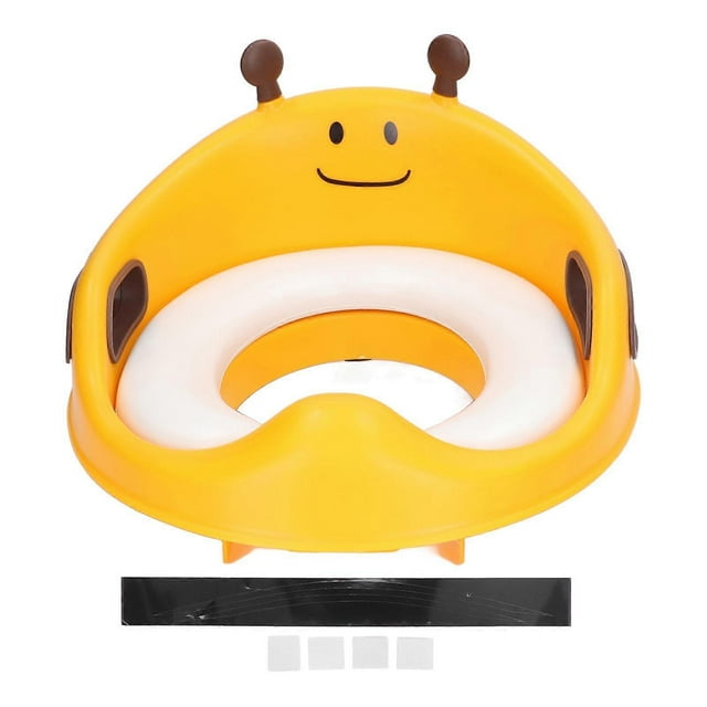 Potty Training Seat PVC Cushion Cute Cartoon Bee Shape Easy to Clean Ergonomic Design Toddler Toilet Seat Banana Yellow