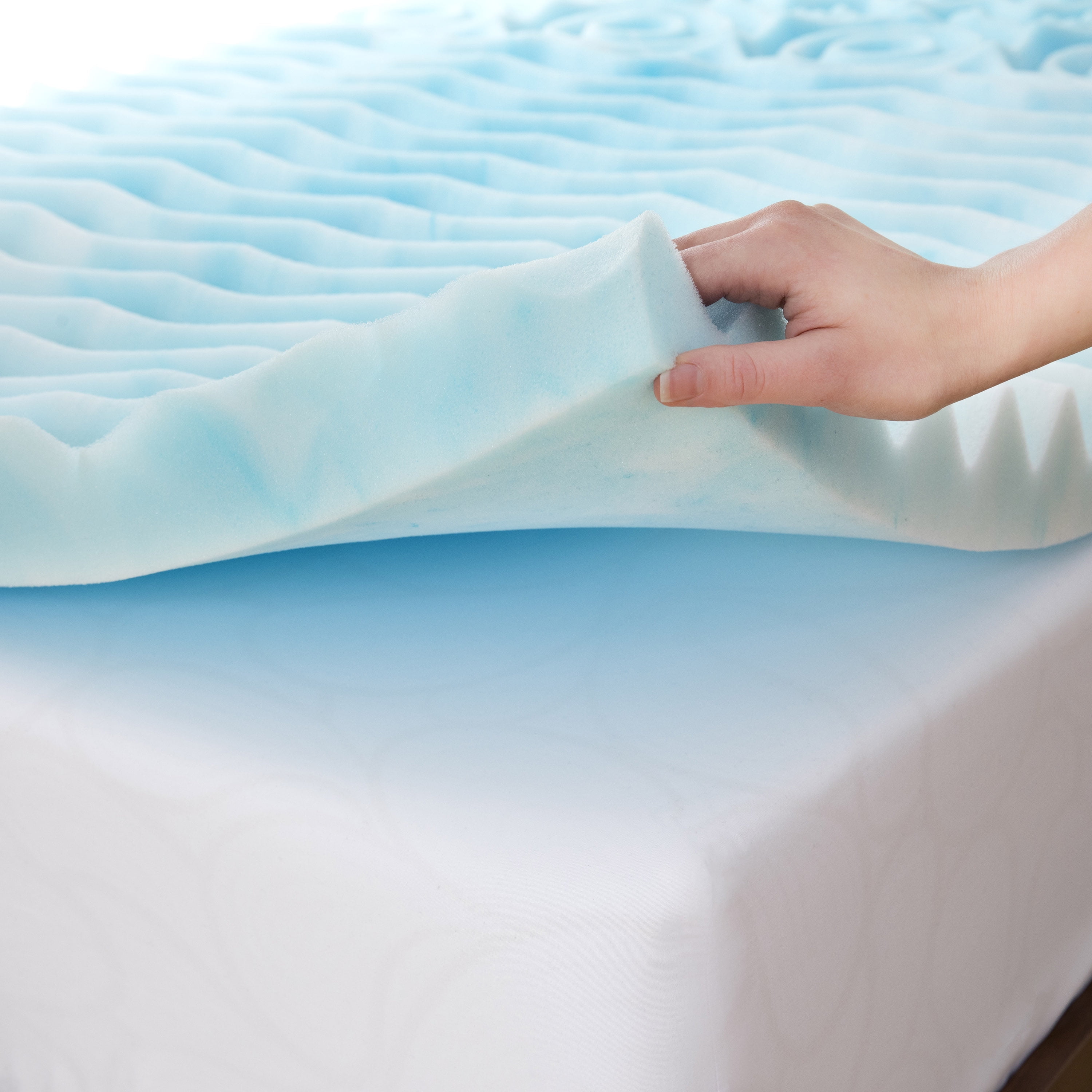 Memory Foam Mattress Topper 3 Inch Premium 5-Zone Orthopedic Pad Bed Protector 