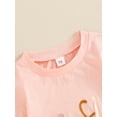 thumbnail image 4 of Bagilaanoe Newborn Baby Girl Summer Rompers Letter Embroidery Short Sleeve Bodysuits 3M 6M 12M 18M 24M Infant Casual One Piece Short Jumpsuit, 4 of 8