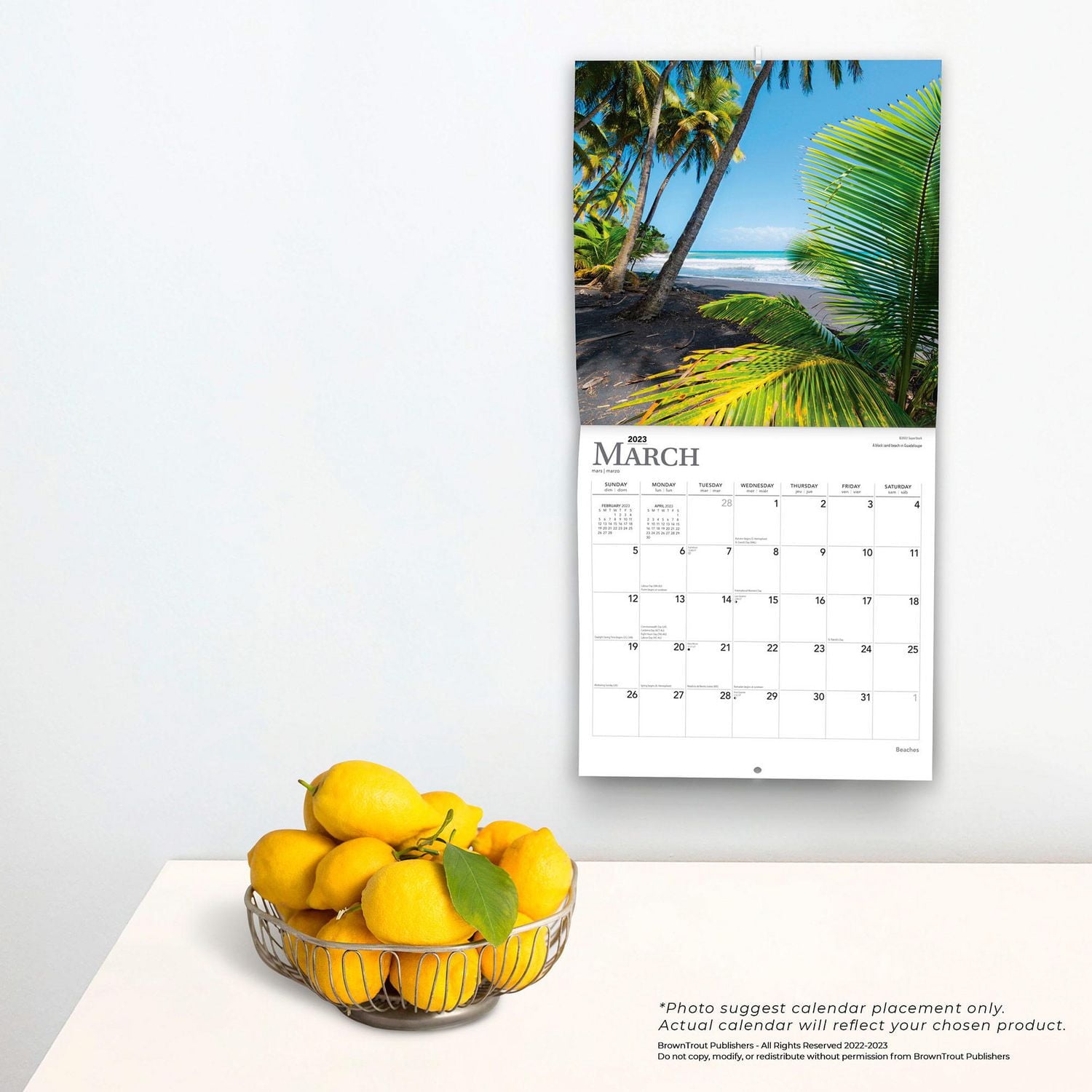 Beaches | 2023 12x24 Inch Square Wall Calendar