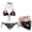 Cherry Blossom, variant on Women’s Halter Bikini Sets 3 Piece Hunting Tree Leaves Print Triangle Swimwear with Short Beach Cover Up Skirt Retro Style Swimsuit Set for Ladies