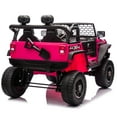 thumbnail image 3 of Jorfly 24 Volt Ride on Toys,4WD 2 Seater Power Car wheels UTV w/Remote Control, Bluetooth Music, Spring Suspension, LED Light, 5MPH Max, Pink, 3 of 7