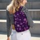 thumbnail image 5 of Disketp Purple Snow Flakes print Canvas Backpack Lightweight Travel Daypack Student Rucksack Laptop Backpack-Small, 5 of 5