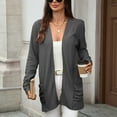 thumbnail image 6 of Lightweight Sweaters for Women Soild Color Cardigan Sweaters Long Sleeve Open Front Jackets Casual Loose Cardigans with Pockets, 6 of 8