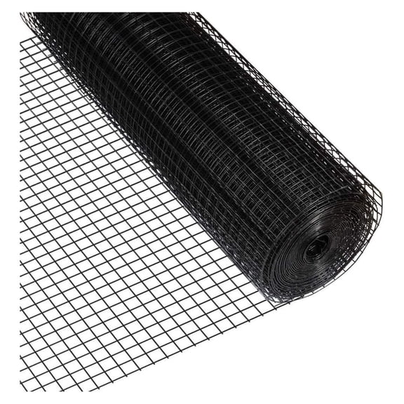 16 Gauge Black Vinyl Coated Welded Wire Mesh Size 0.5 inch by 1 inch (2 ft. x 50 ft.)