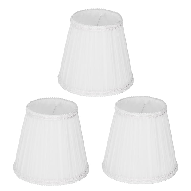 3 Pcs Abat-Jour en Tissu à Clip E14 Moderne pour Lampe de Table Chandelier (Blanc)