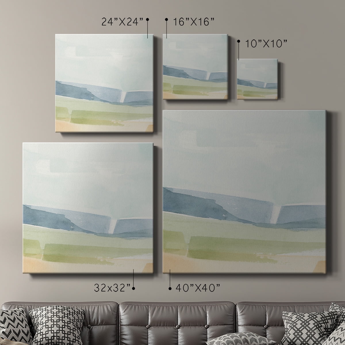 Wexford Home Pastel Slopes II-Premium Gallery Wrapped Canvas, 40" x 40" - Ready to Hang