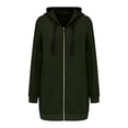 thumbnail image 5 of Gyexs Womens Oversized Hoodies Cotton Jacket Pullover Warm Zip Up Hoodies Plus Size Y2K Streetwear Sweatshirt Pockets Outfits, Army Green, Size L, 5 of 8