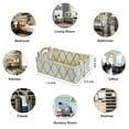 thumbnail image 3 of KWLET Felt Storage Basket White Home Organizing Baskets With Wooden Handles 13 x 8.9 x 4.5 inch, 3 of 7