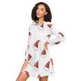 thumbnail image 3 of FORMRS Womens Long Sleeve Nightgowns Crew Neck Sleep Shirt Soft Pajamas Sizes S-3XL, Cute Santa Hats Pattern, 3 of 8