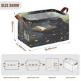 thumbnail image 3 of 2 Pcs Collapsible Storage Bins Fabric Shelf Baskets with Handles Closet Organizer Cat Reads Book on Night 16.9x11.4x10, 3 of 8