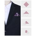thumbnail image 3 of INSPIRE CHIC Men's Feather Pocket Square Soft Solid Handkerchief with Embroidered Edge Purple One Size, 3 of 4