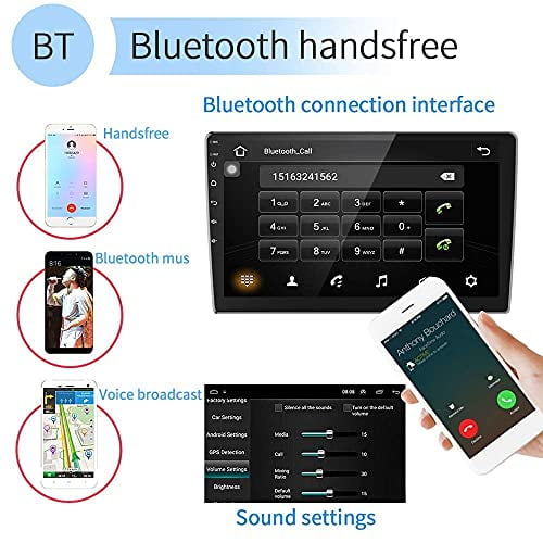  1G+32G Hikity Android Car Stereo 10.1 Inch Double Din Touch  Screen Car Radio GPS Navigation Bluetooth FM Radio Support WiFi Mirror Link  for Android/iOS Phone + Dual USB Input & Backup