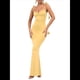 thumbnail image 1 of Vestidos Largos de Noche para Mujer con Escote Halter, Espalda Descubierta y Tirantes Finos, con Flores Estereoscópicas Amarillo S, 1 of 8