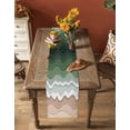 thumbnail image 5 of Sage Green Ombre Stripe Table Runner 48 Inches, Abstract Summer Beach Coastal Bed Runner Dresser Scarves Tabletop for Indoor Outdoor Parties/Ceremony/Banquet, 13" x 48", 5 of 8