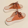 thumbnail image 6 of Orange Sandals For Women Casual Breathable Hollow Weave Wedge Heel Thick Sole One Strap Slip On Shoes For Spring Summer Outdoor Use Pu Material Size 37 Package Includes 1 Pair Weight 0.77, 6 of 9