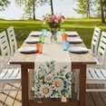 thumbnail image 4 of Daisy Flower 60 Inch Table Runner, Vintage Farmhouse Rustic Floral Plant Farmhouse Dresser Scarf Cotton & Linen Tablerunner for Dining/Kitchen Island/Holiday Party Décor 13" x 60", 4 of 9