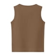 thumbnail image 4 of Dwellite Boys Tank Tops Athletic Sleeveless Crewneck T-Shirts for Kids Undershirts 2-13 Years Brown 160, 4 of 7