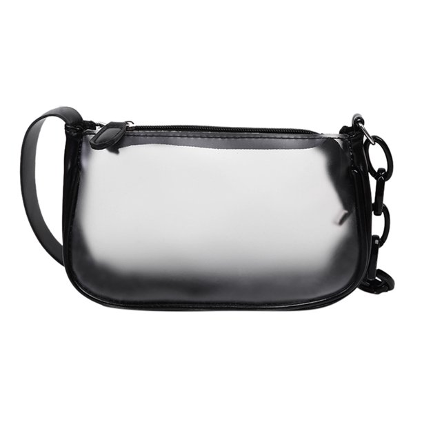 Moda mujer PVC transparente cadena hombro axilas bolsos pequeño bolso (negro) Likrtyny Para estrenar