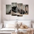 thumbnail image 2 of Elephant Stock Lounging Black Panther Wall Art - Horizontal Multi Panel Canvas - Living Room Wall Decor - Animal Multi Panel - Brown And Black Decor - 52" x 32", 2 of 4