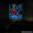 thumbnail image 2 of Glowneon Live Love Bark Neon Sign, Live Love Bark Led Sign, Pet Shop Decor, Pet Lover Gift, 2 of 5