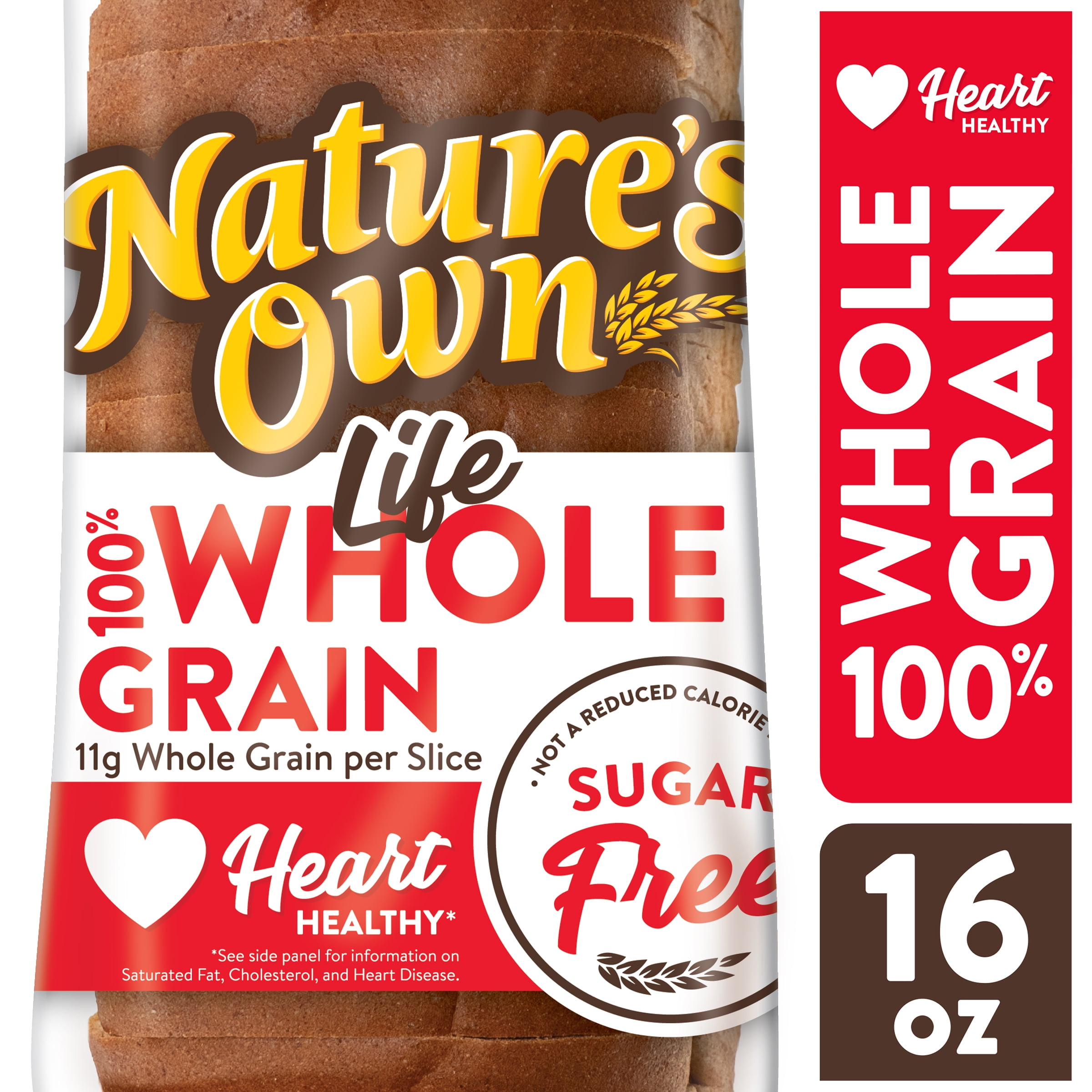 Nature S Own Life 100 Whole Grain Sugar Free Bread Loaf 16 Oz 18 Count Walmart Com