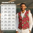 thumbnail image 7 of Yuyamidu Red Christmas Mens Vest Formal Waistcoat with Pocket Xmas Tree V-Neck Suit Vests for Wedding Prom Party Poinsettia Casual Tuxedo Wear Size 2XL, 7 of 7