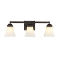 thumbnail image 2 of JONATHAN Y Staunton 24" 3-Light Iron/Glass Modern Cottage LED Vanity Light, Oil Rubbed Bronze, 2 of 7
