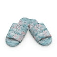 thumbnail image 2 of Xoenoiee Blue Cherry Blossom Print Cotton House Indoor Slippers for Guests Washable Home Open Toe Slippers Footwear Slip-on for Women Men, 9-10 Women/8-9 Men, 2 of 7