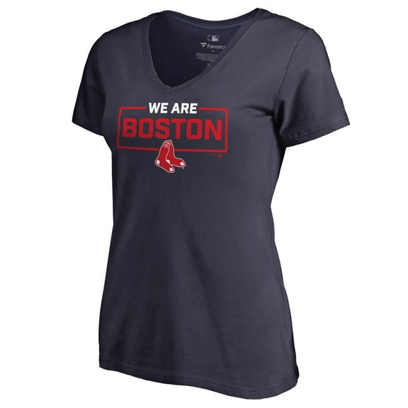 Women's Navy Boston Red Sox We Are Icon V-Neck T-Shirt